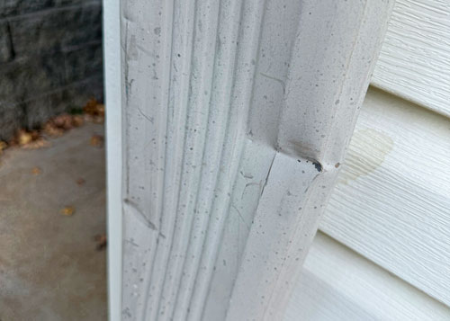 a crushed downspout